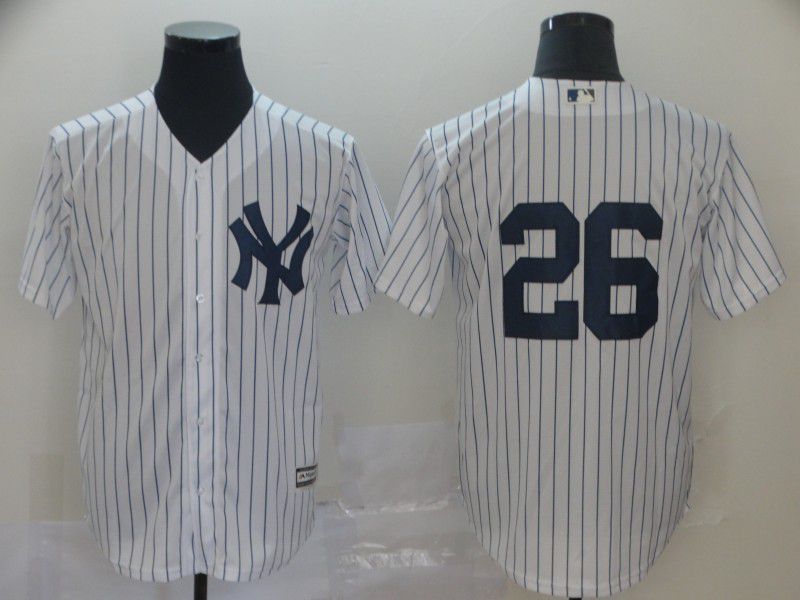 Men New York Yankees #26 Lemahieu White Game MLB Jerseys1